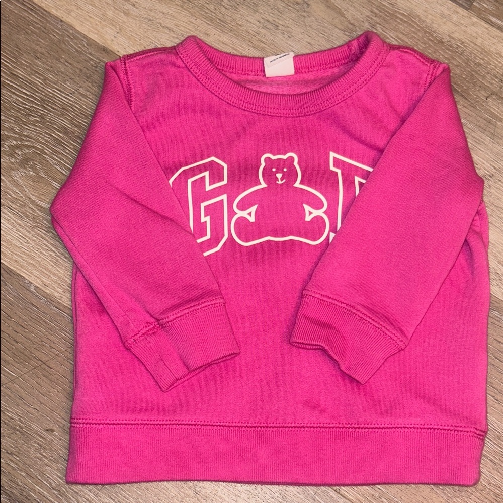 GAP Pink Sweatshirt with Bear Graphic